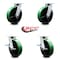 Service Caster 8 Inch Kingpinless Green Poly on Steel Wheel Swivel Caster Set with 2 Brakes SCC SCC-KP30S820-PUR-GB-2-SLB-2 - alternate 4